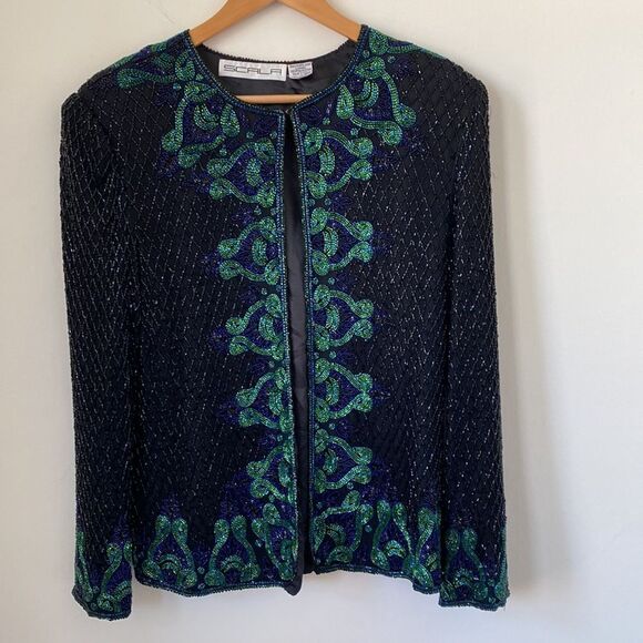 Vintage Silk Beaded Open Top - Picture 6 of 17